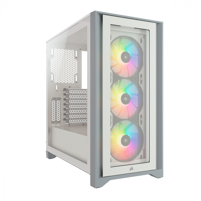 Caixa Extended-ATX Corsair iCUE 4000X RGB Tempered Glass Branca