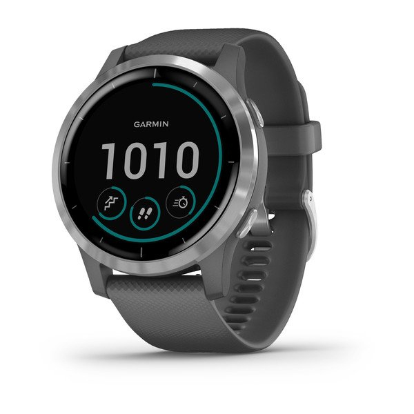 Smartwatch Garmin Vivoactive 4 Prateado c/ Bracelete Cinzenta