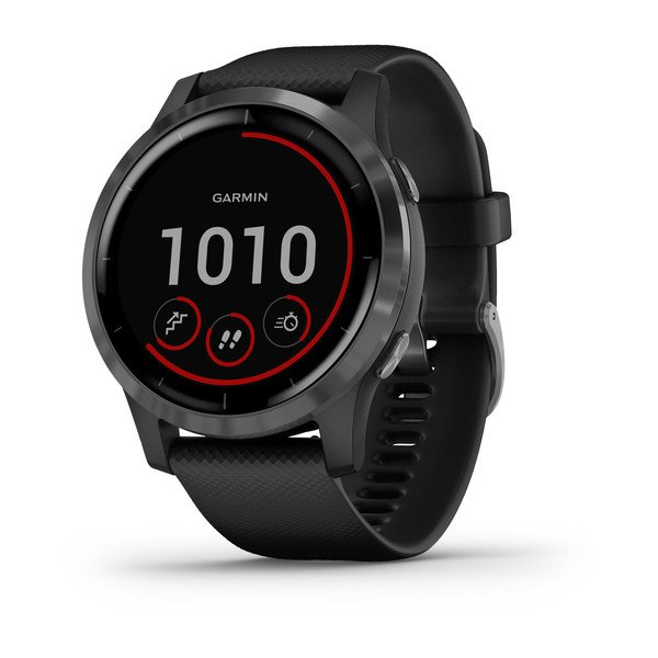 Smartwatch Garmin Vivoactive 4 Prateado c/ Bracelete Preta