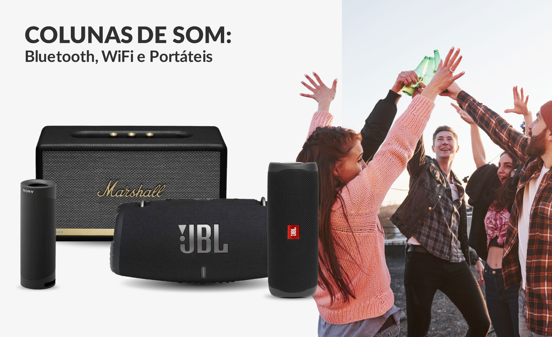 Colunas de Som: Bluetooth, WiFi e Portáteis