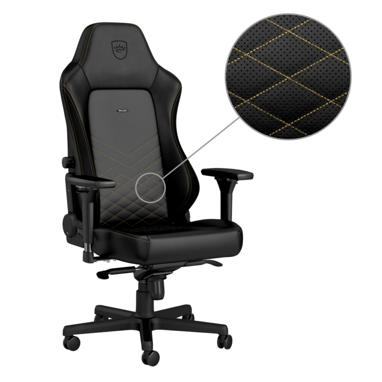 Cadeira Gaming Noblechairs HERO PU Leather Preta/Dourada