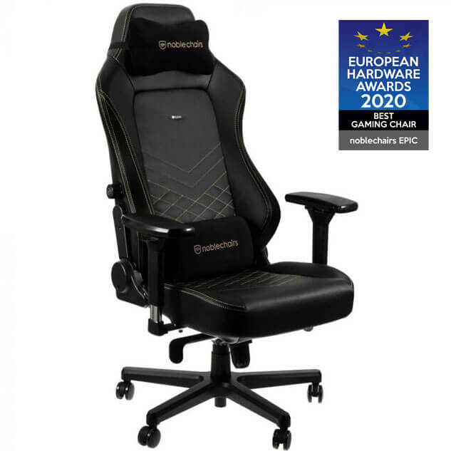 Cadeira Gaming Noblechairs HERO PU Leather Preta/Dourada