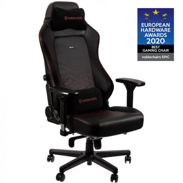 Cadeira Gaming Noblechairs HERO PU Leather Preta/Vermelha