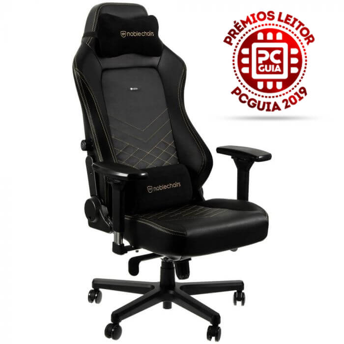 Cadeira Gaming Noblechairs HERO PU Leather Preta/Dourada