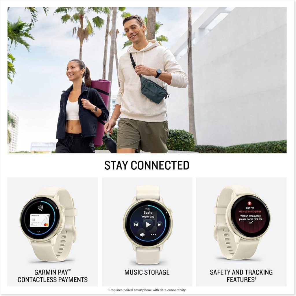 Vívoactive 6 (42mm) Dourado Lunar com Bracelete Branco Osso