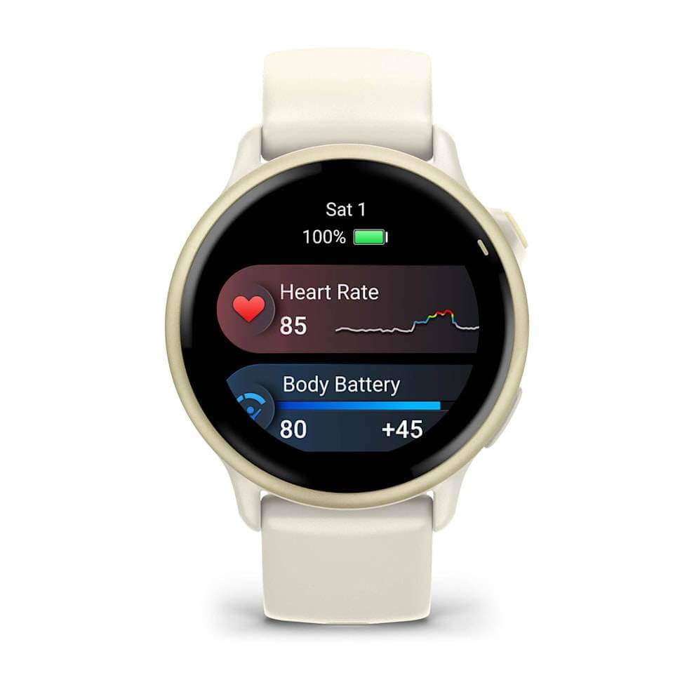 Vívoactive 6 (42mm) Dourado Lunar com Bracelete Branco Osso