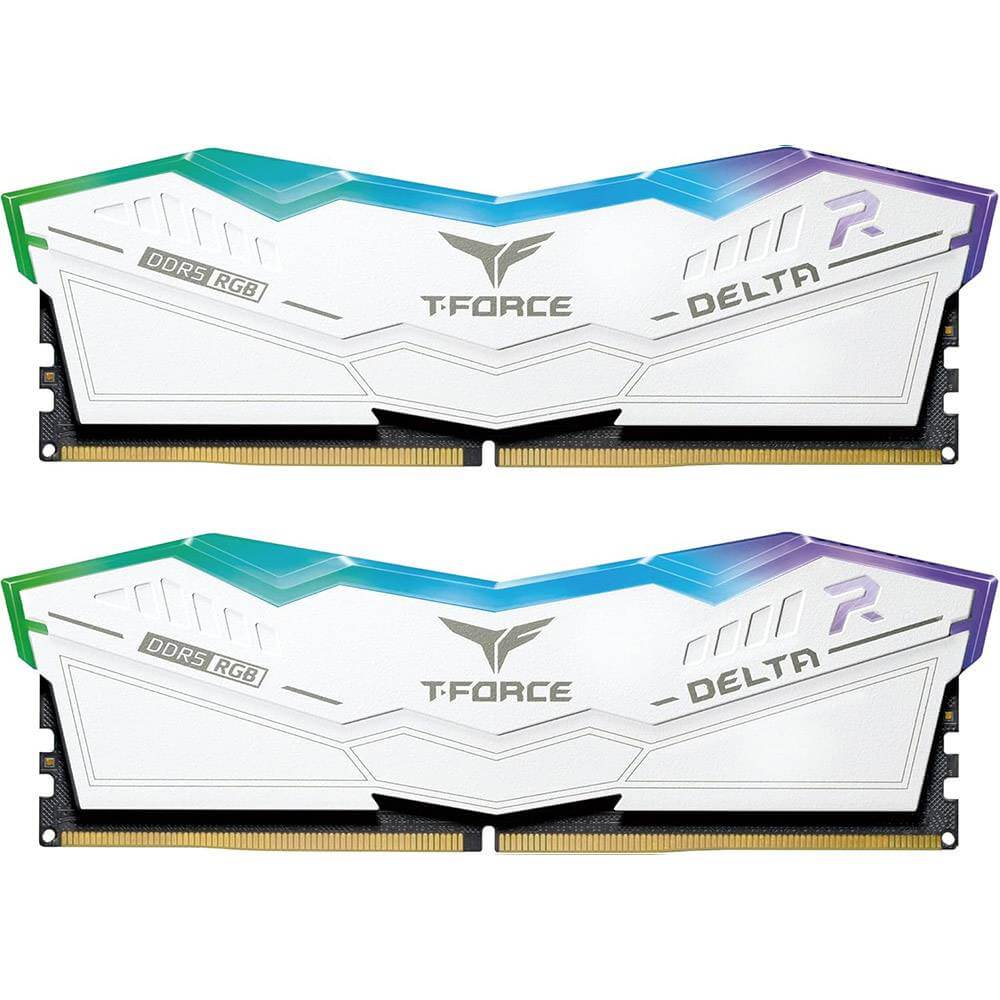 Memória RAM UDIMM TEAMGROUP Delta RGB 16GB (2x8GB) DDR5-6000MHz Branca (1)