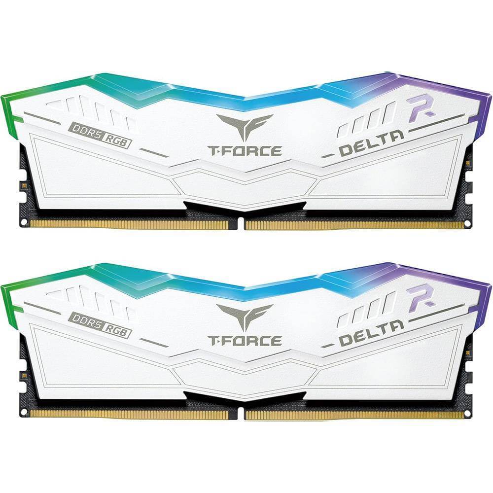 Memória RAM UDIMM TEAMGROUP Delta RGB 32GB (2x16GB) DDR5-6000MHz Branca (1)