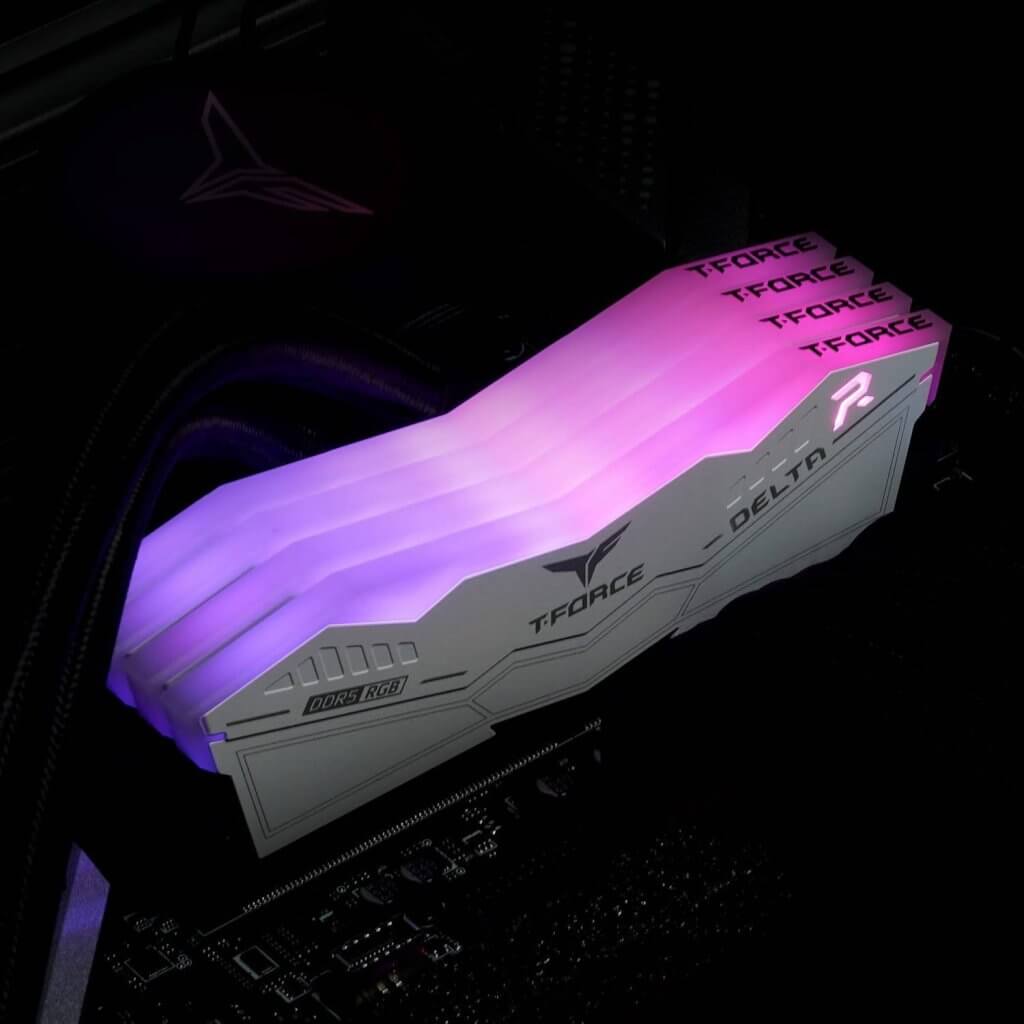 Memória RAM UDIMM TEAMGROUP Delta RGB 32GB (2x16GB) DDR5-6000MHz Branca (6)