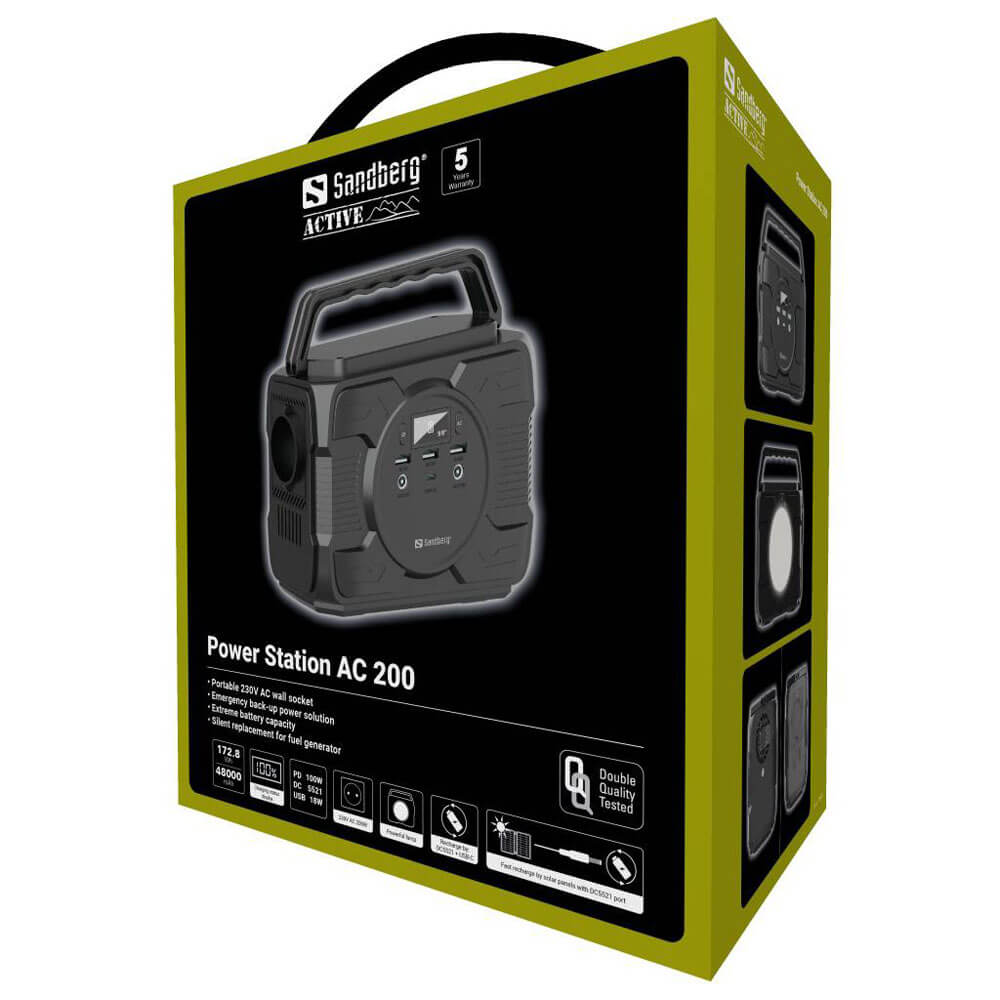 Bateria Portátil Sandberg Power Station AC 200 172.8Wh