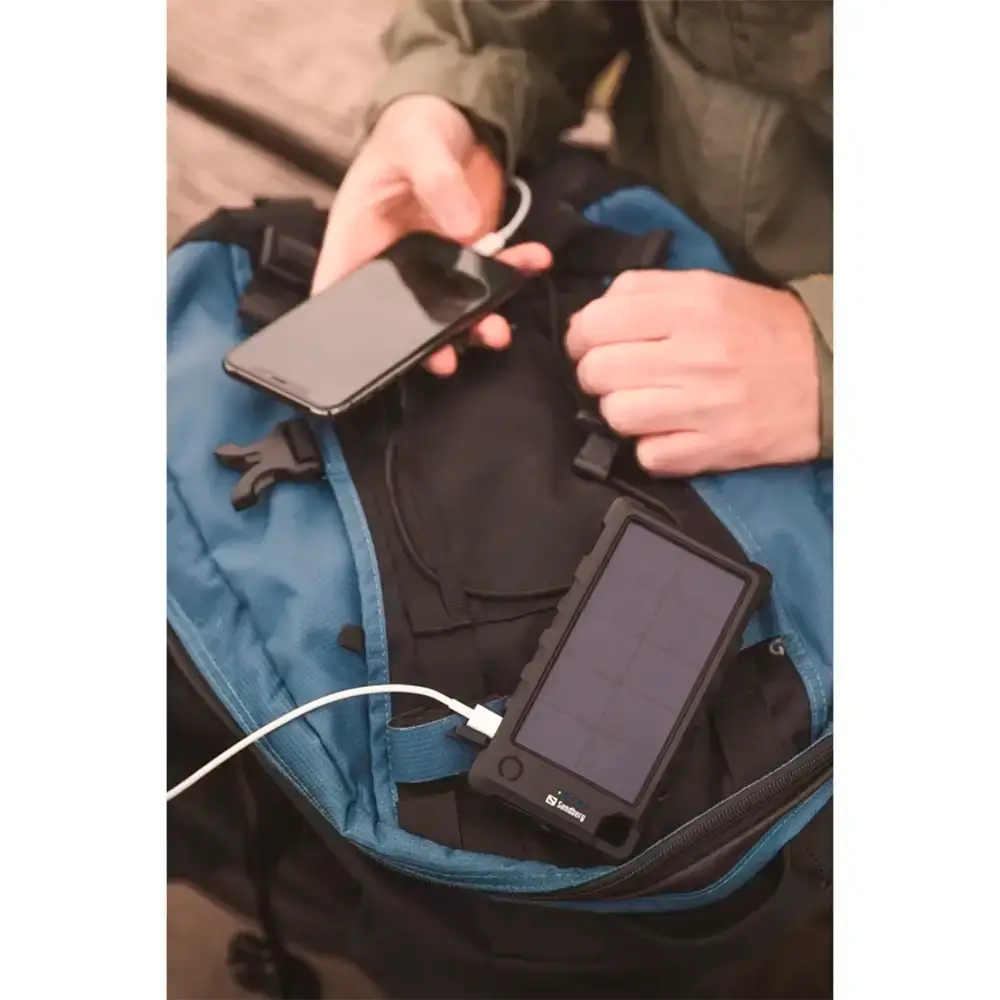Powerbank Solar Sandberg Outdoor 10000mAh PD 20W Preta