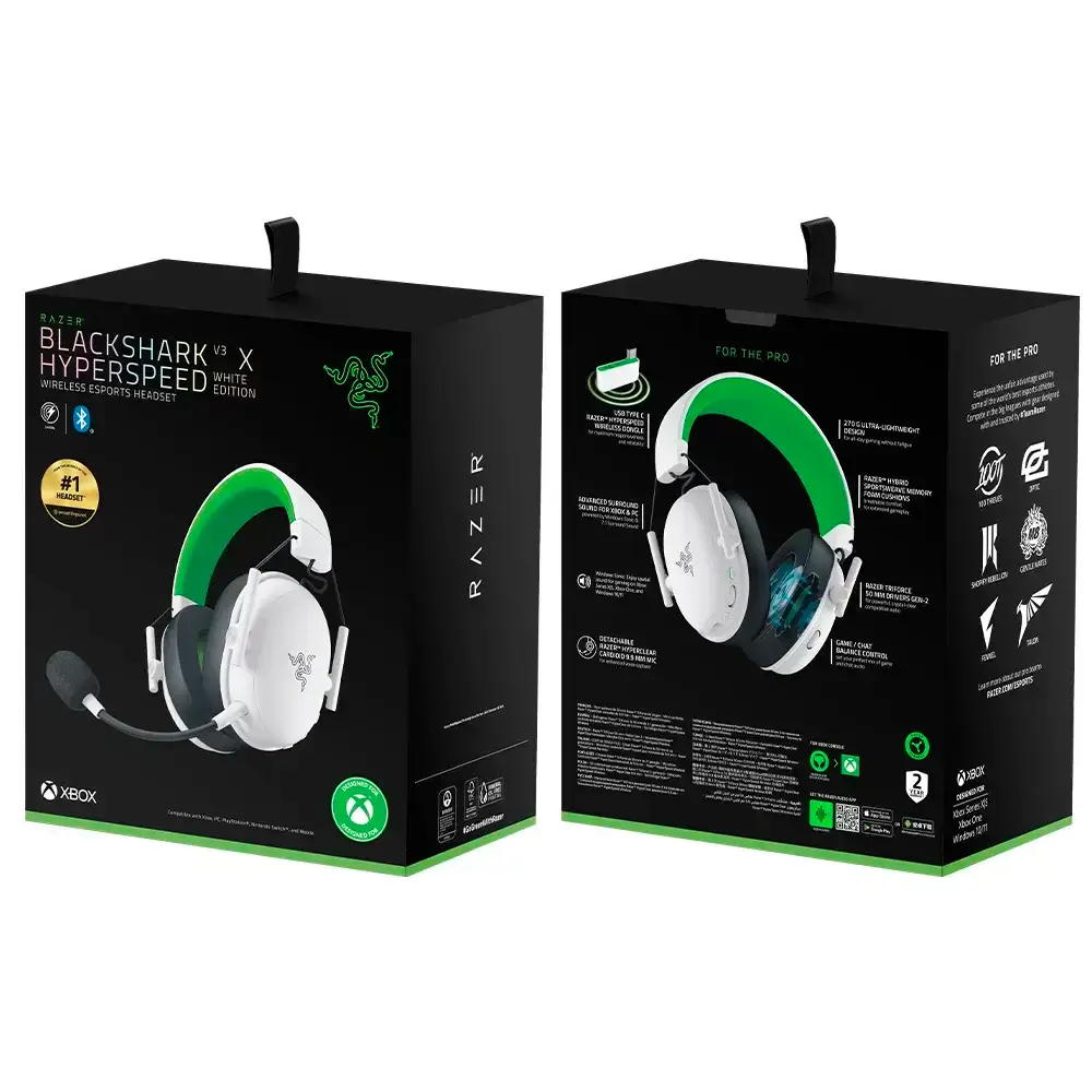 Headset Razer BlackShark V3 X Hyperspeed for Xbox Wireless Bluetooth Branco