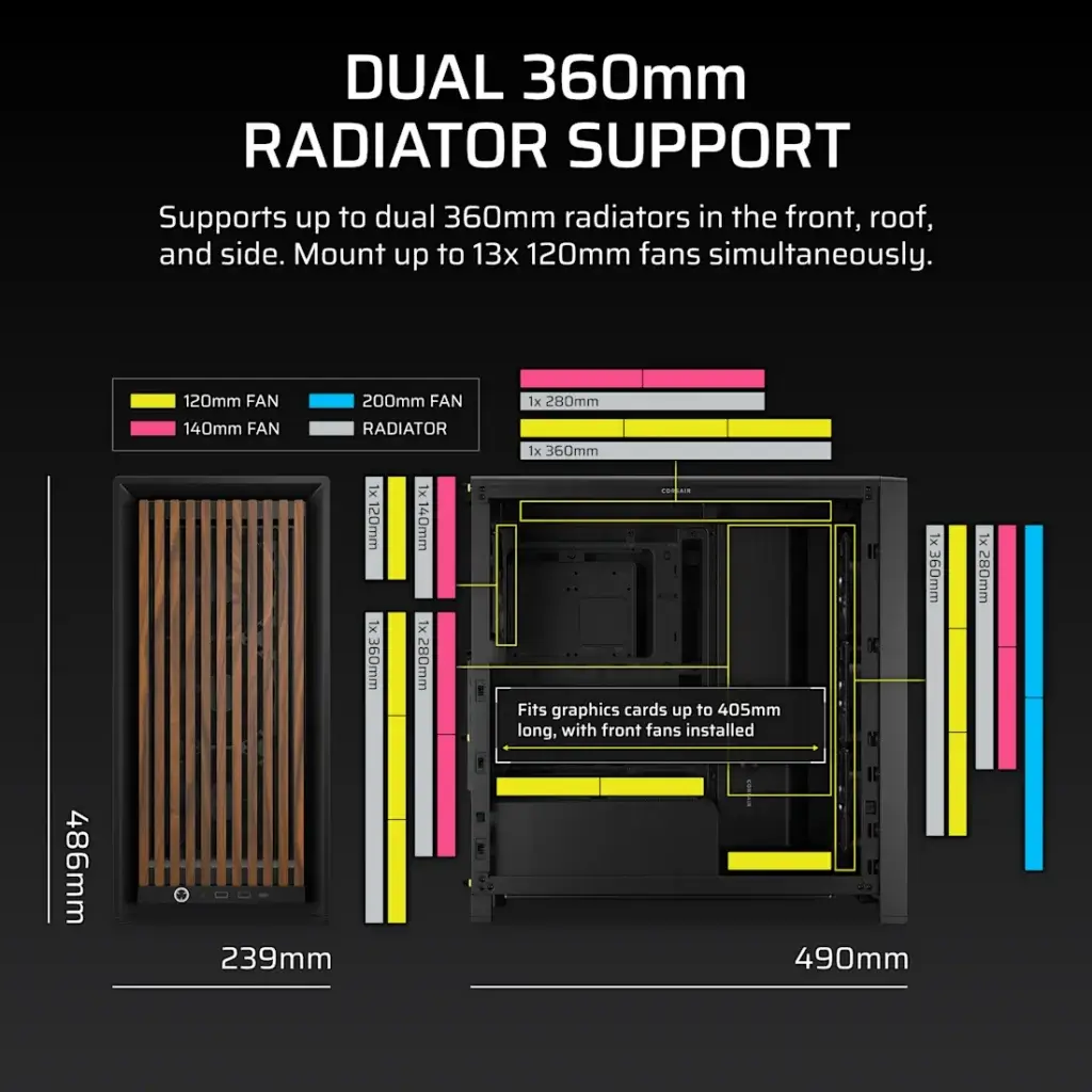 Corsair FRAME 4000D Wood RS Black/Walnut
