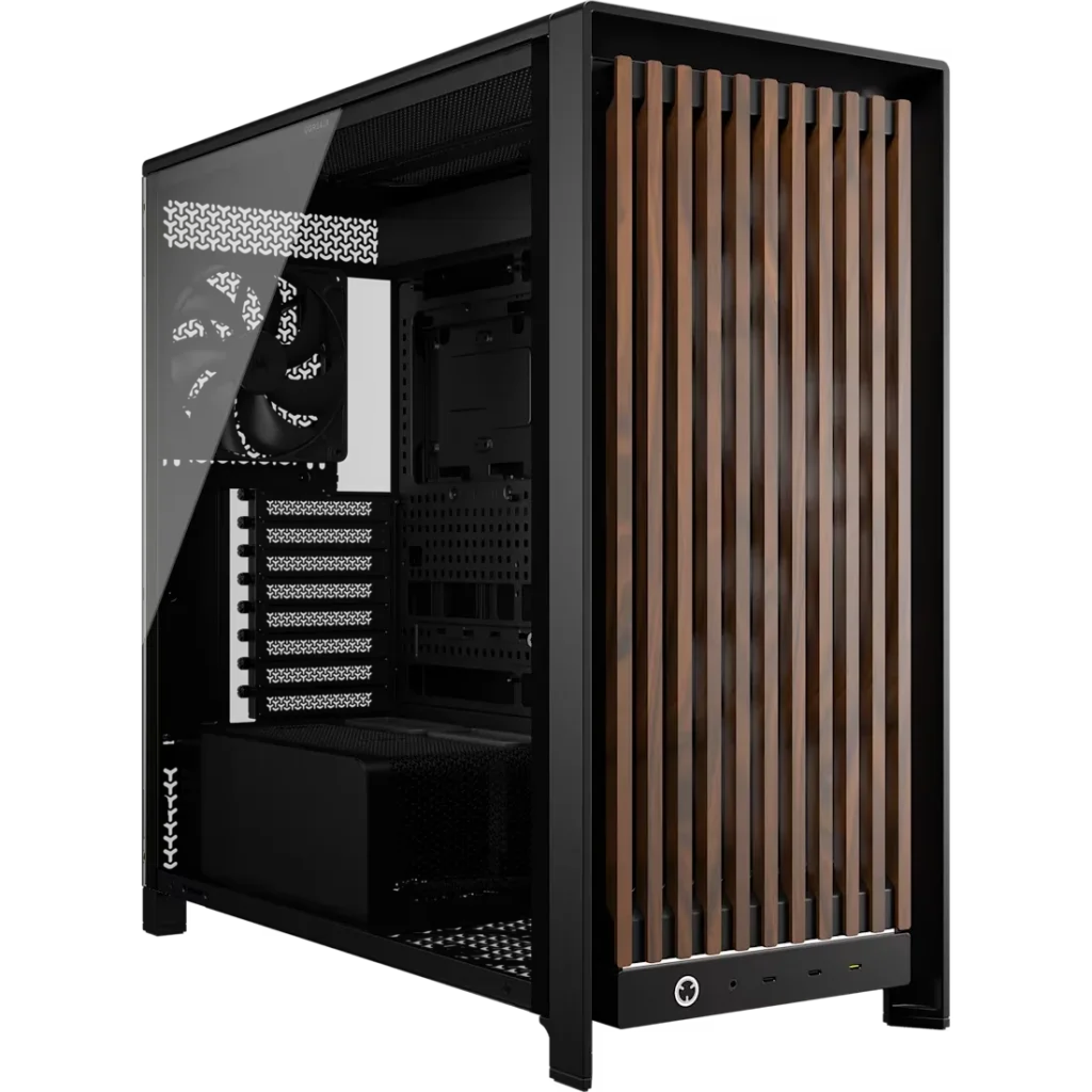 Caixa Extended-ATX Corsair Frame 5000D Wood RS Tempered Glass Preta/Nogueira