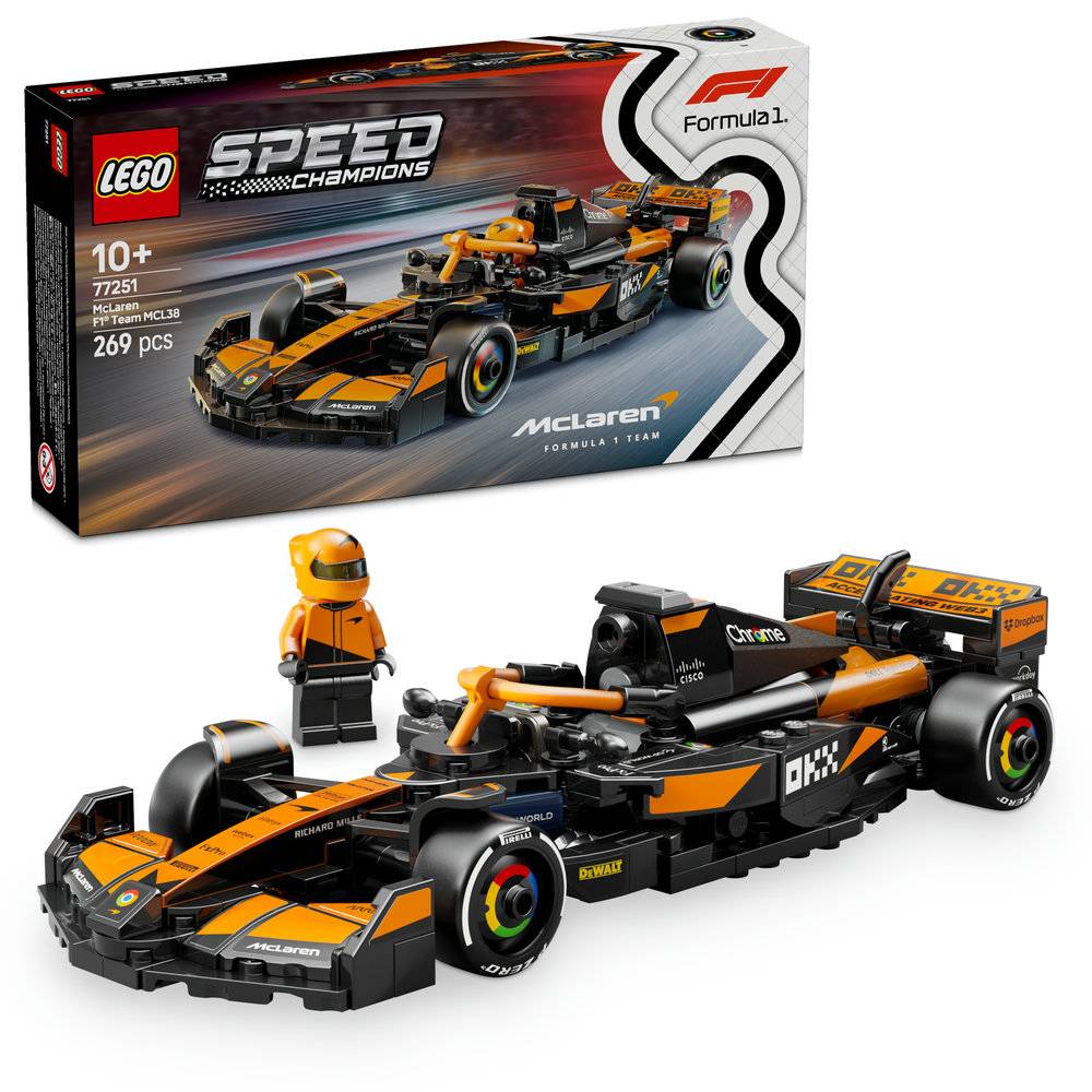 LEGO Speed Champions: Carro de Corrida McLaren F1® Team MCL38 | Idades 10+ | 269 Peças | Item 77251