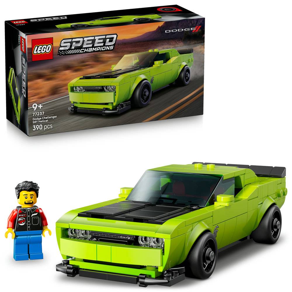 LEGO Speed Champions: Carro Desportivo Dodge Challenger SRT Hellcat | Idades 9+ | 390 Peças | Item 77237