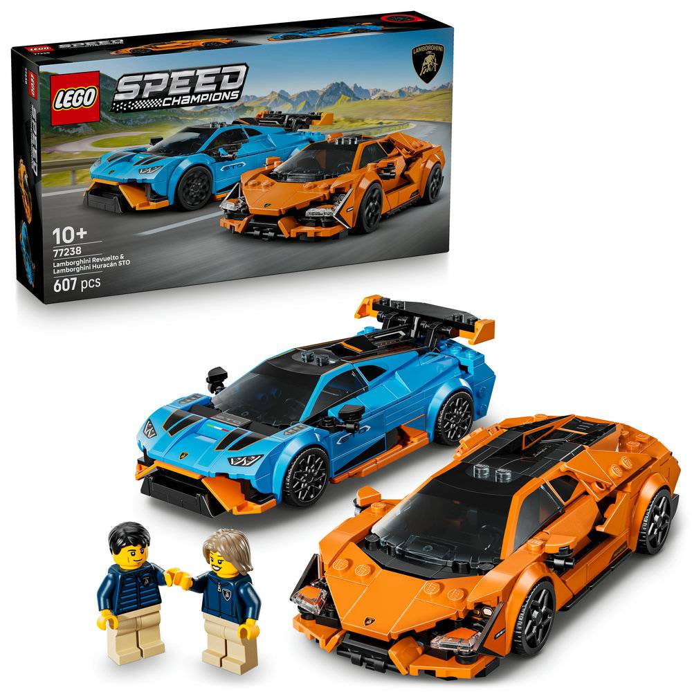LEGO Speed Champions: Lamborghini Revuelto e Huracán STO | Idades 10+ | 607 Peças | Item 77238