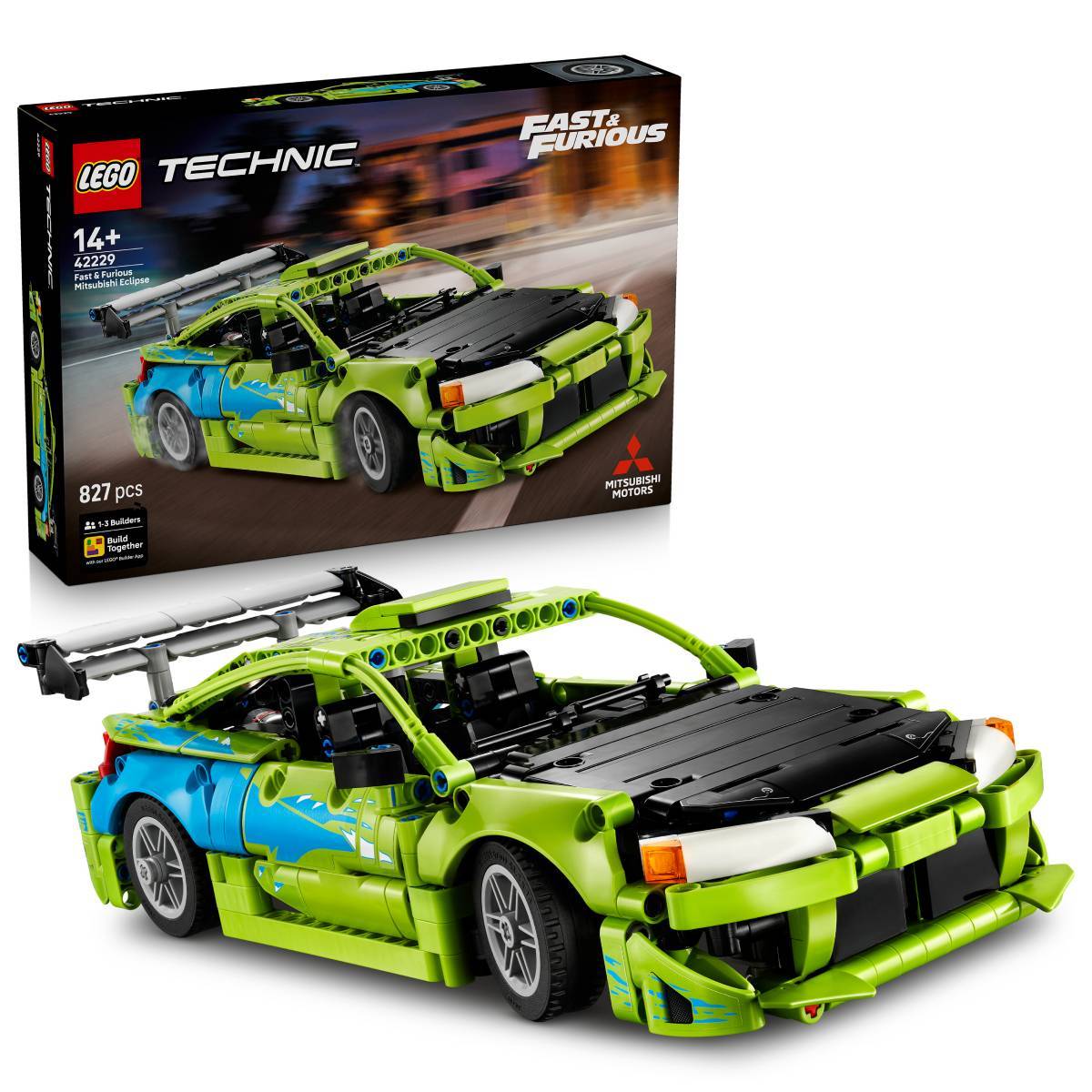 LEGO Technic: Fast and Furious - Carro Mitsubishi Eclipse | Idades 14+ | 827 Peças | Item 42229