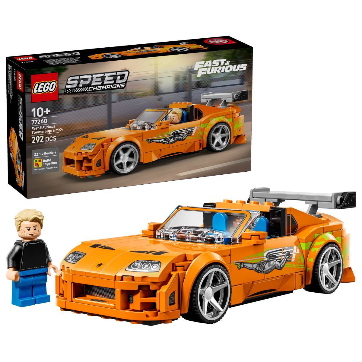 LEGO Speed Champions: Velozes e Furiosos Toyota Supra MK4 | Idades 10+ | 292 Peças | Item 77260